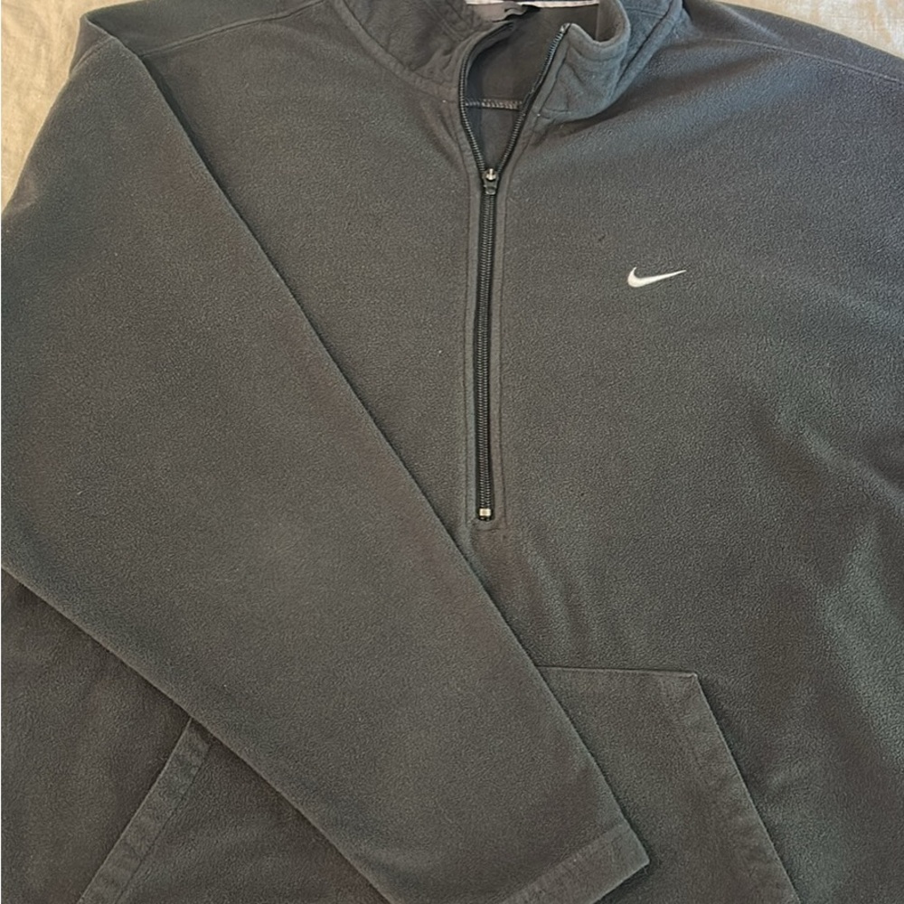 Vintage Nike Gray Fleece Quarter-Zip Pullover
